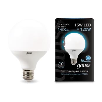 Лампа Gauss LED G95 16W E27 4100K