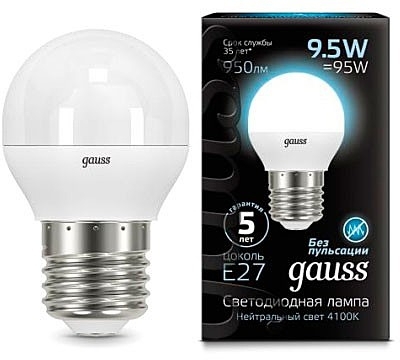Лампа Gauss LED Globe 9.5W E27 4100K