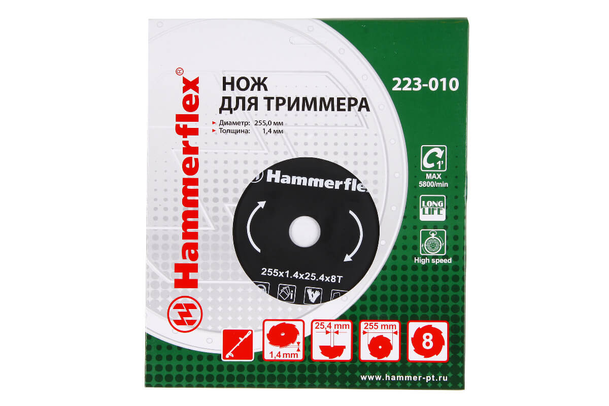 Нож для триммера Hammer Flex 8зубьев 255/25,4мм 223-010
