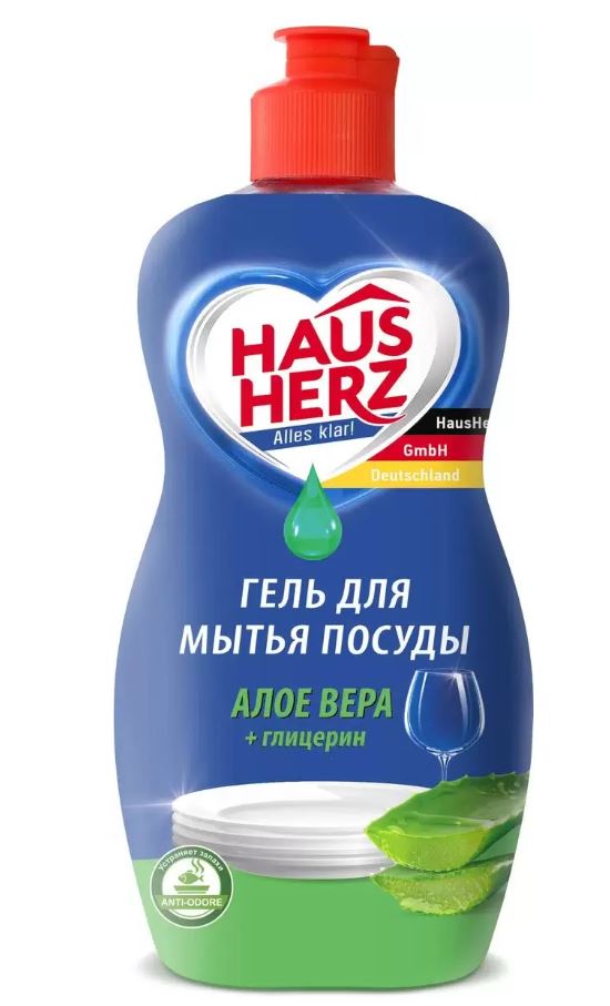 Ср-во д/мытья посуды Haus Herz глицерин+алоэ вера 450мл