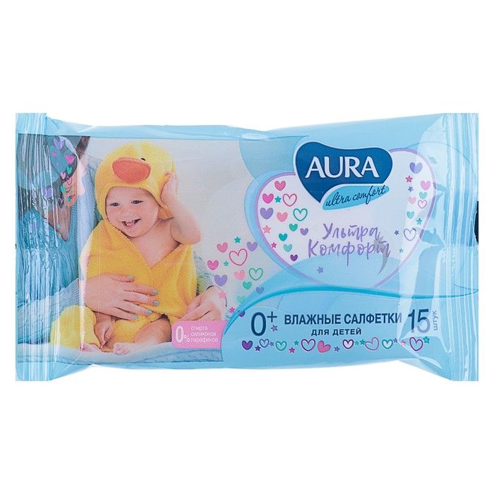 Салфетки влажн. Aura Ultra Comfort 15шт