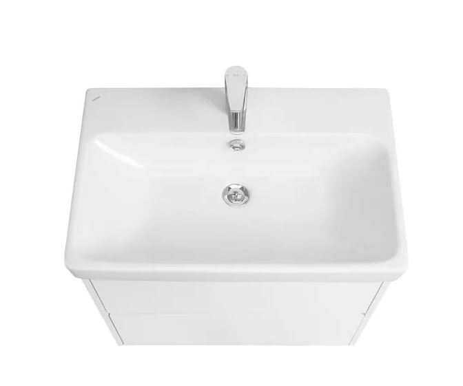 Комплект тумба Сканди 70 Белый матовый/Белый глянцевый + раковина Адриана 70