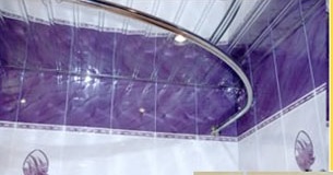 Карниз для ванны,  нержавеющая сталь, дуга 1,5x1,5м