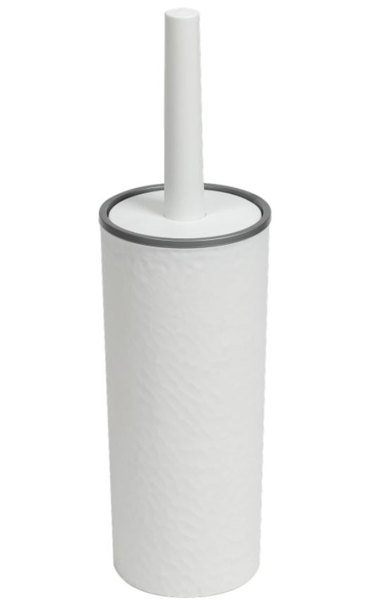 Набор для WC Венеция Ёрш + подставка круглый белый/серебро