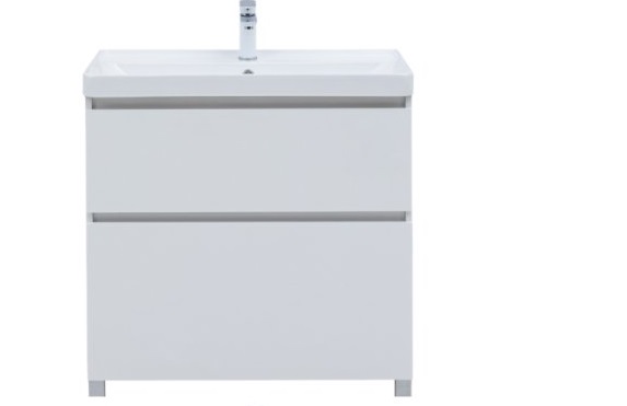 Тумба Вега 70 напольная 2 ящика  белый глянец (344122)